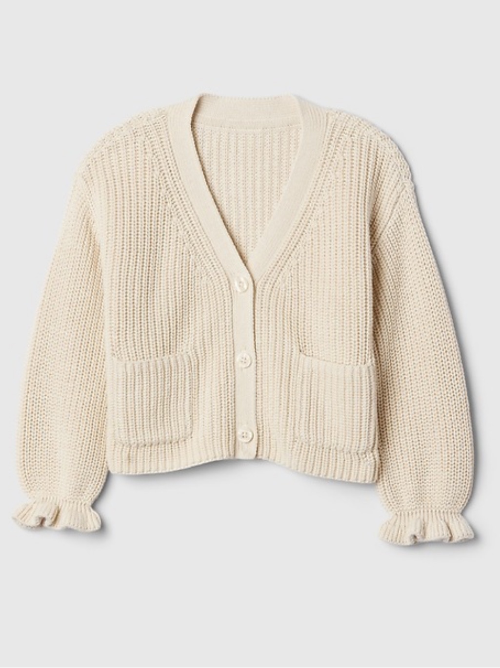 Baby Gap Girls Infant Toddler Sweater Buttons Cardigan 2t Beige Shaker Stitch